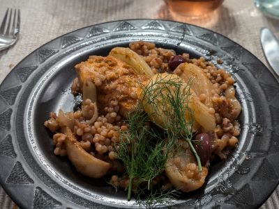 Salmon in Sundried Tomato Pesto and Fennel Israeli Couscous-1